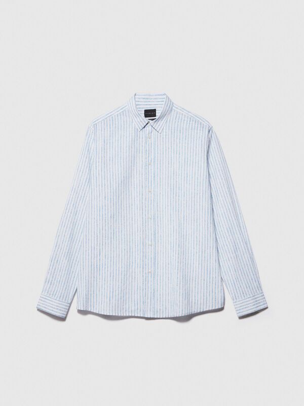 Pamuk Karışımlı Çizgili Gömlek Erkek Renkli Gömlek - 324P5N1JSQ036