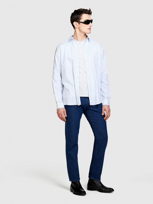 Pamuk Karışımlı Çizgili Gömlek Erkek Renkli Gömlek - 324P5N1JSQ036