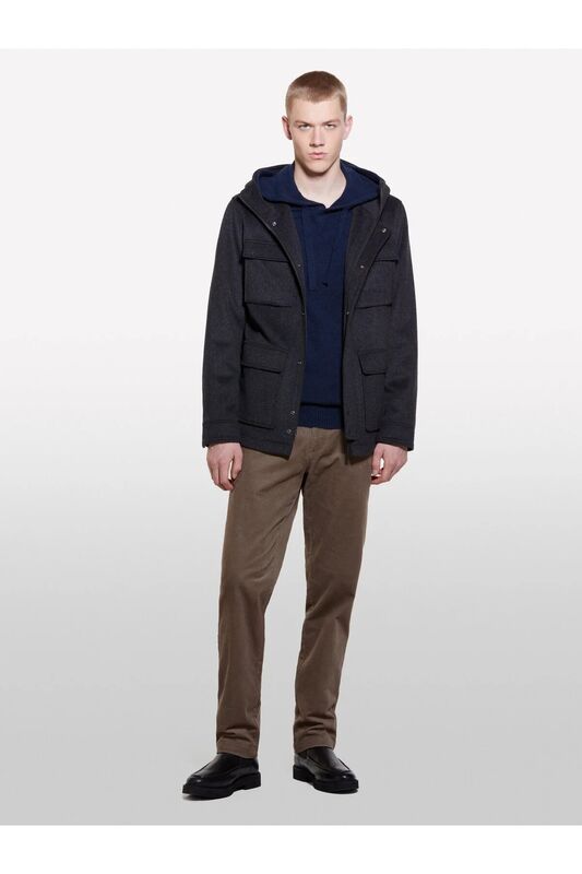 Sisley - Pamuk Karışımlı Dar Kesim Cepli Kadife Chino Pantolon Erkek 0C7 Pantolon - 324A41ZNSF04R