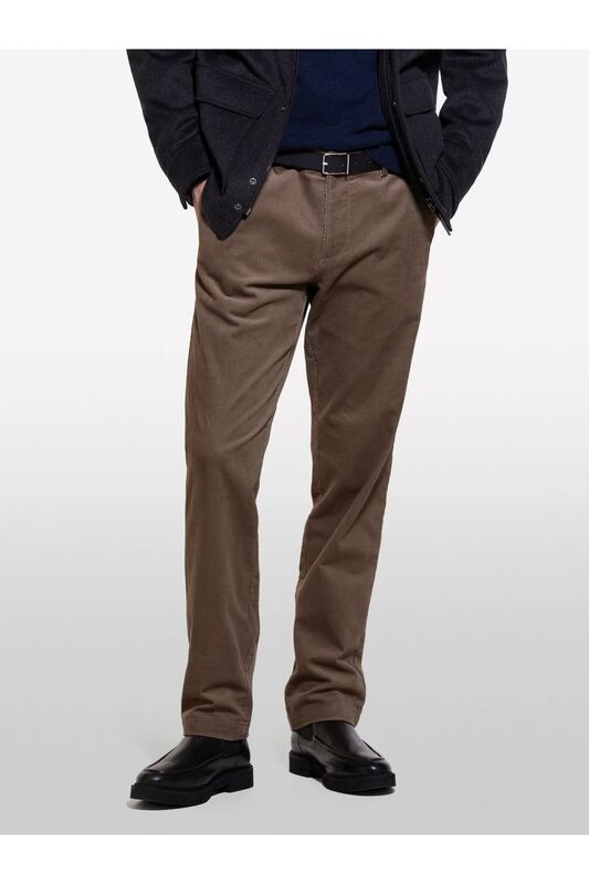 Pamuk Karışımlı Dar Kesim Cepli Kadife Chino Pantolon Erkek 0C7 Pantolon - 324A41ZNSF04R