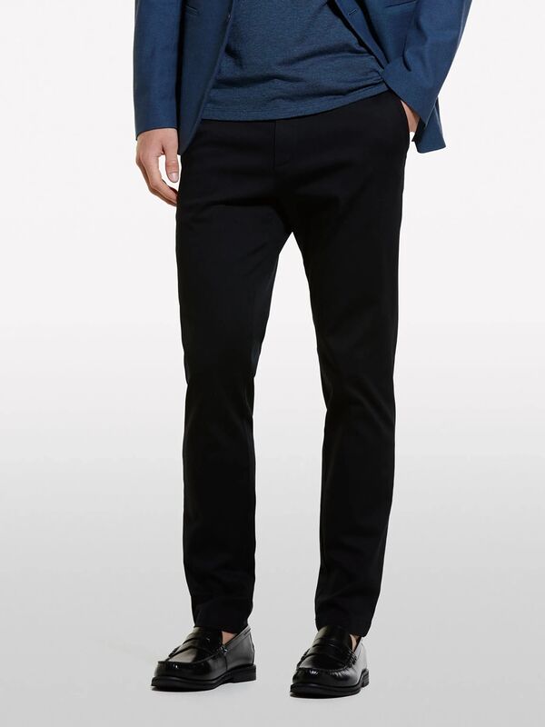 Pamuk Karışımlı Dar Kesim Chino Pantolon Erkek Siyah Pantolon - 325P4AIHSF021