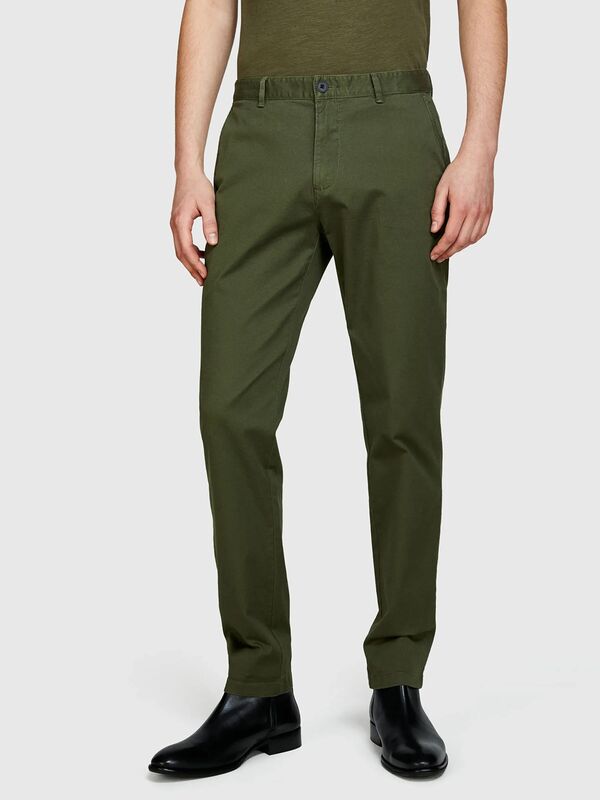 Pamuk Karışımlı Dar Kesim Chino Pantolon Erkek Yeşil Pantolon - 325P4AIHSF021