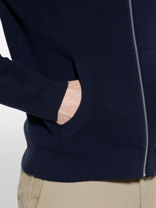 Pamuk Karışımlı Fermuarlı Bomber Hırka Erkek Lacivert Hırka - 325P10F2S500H