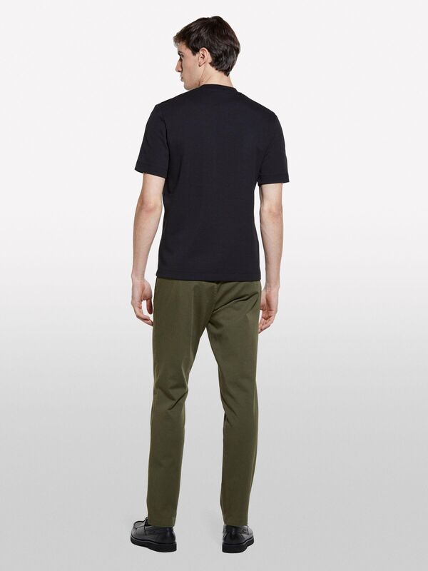 Pamuk Karışımlı Logolu Bisiklet Yaka Regular Fit T-Shirt Erkek Bej T-Shirt - 325P3O35S104B