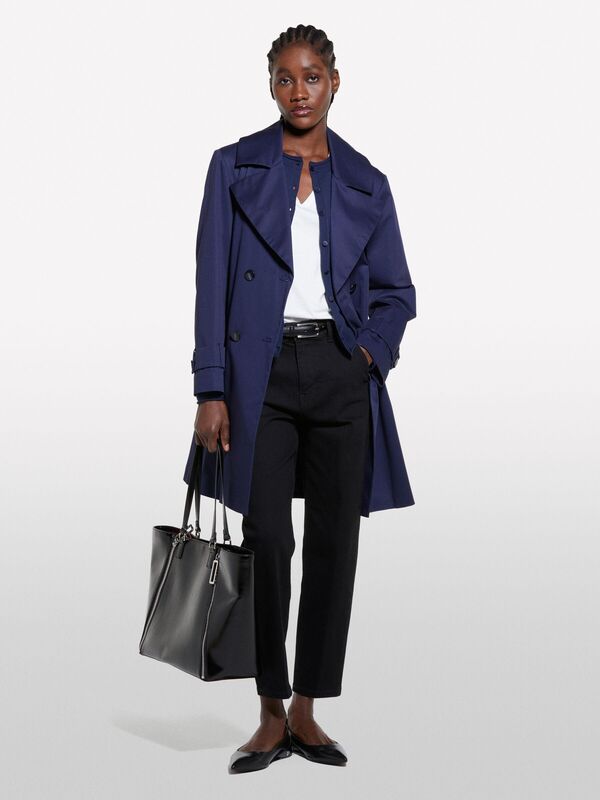 Pamuk Karışımlı Normal Bel Denim Chino Pantolon Kadın Siyah Denim Pantolon - 325P4TAYLF06G