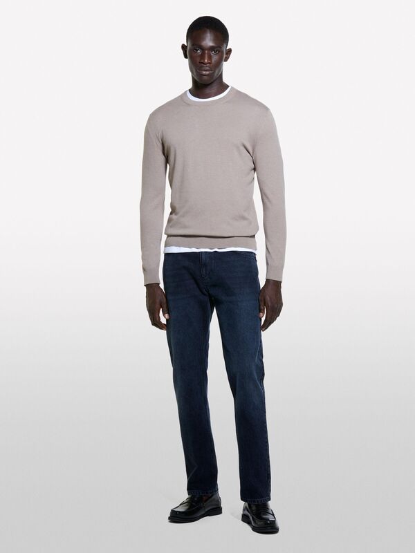 Sisley - Pamuk Karışımlı Normal Kesim Uzun Kollu Ribanalı Hırka Erkek 18U Hırka - 324A10F2S1C78