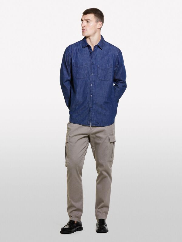 Pamuk Karışımlı Rahat Kesim Ön ve Arka Cepli Pantolon Erkek 18U Pantolon - 324A42A7SF04H