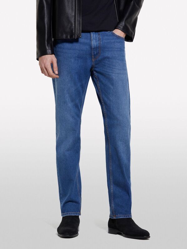 Pamuk Karışımlı Regular Fit Denim Pantolon Erkek Buz mavisi Denim Pantolon - 325P4MCPSE02I