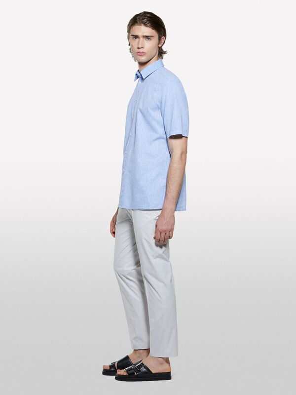 Pamuk Karışımlı Slim Comfort Fit Paraşüt Kanvas Pantolon Erkek Gri Pantolon - 325P4YTWSF05D