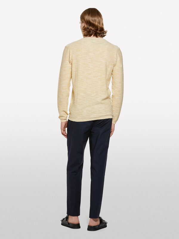 Pamuk Karışımlı Slim Comfort Fit Paraşüt Kanvas Pantolon Erkek Lacivert Pantolon - 325P4YTWSF05D