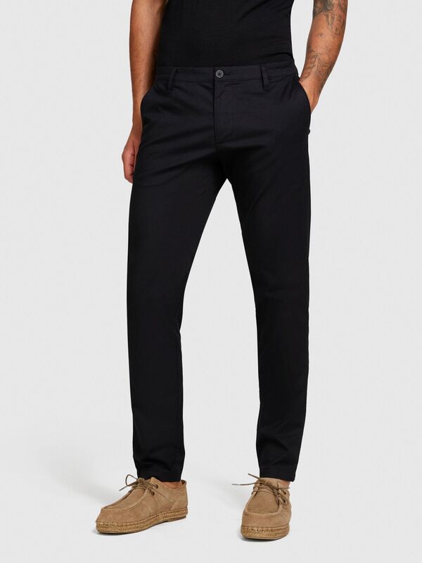Pamuk Karışımlı Slim Fit Chino Pantolon Erkek Siyah Pantolon - 324P4TEQSF02E
