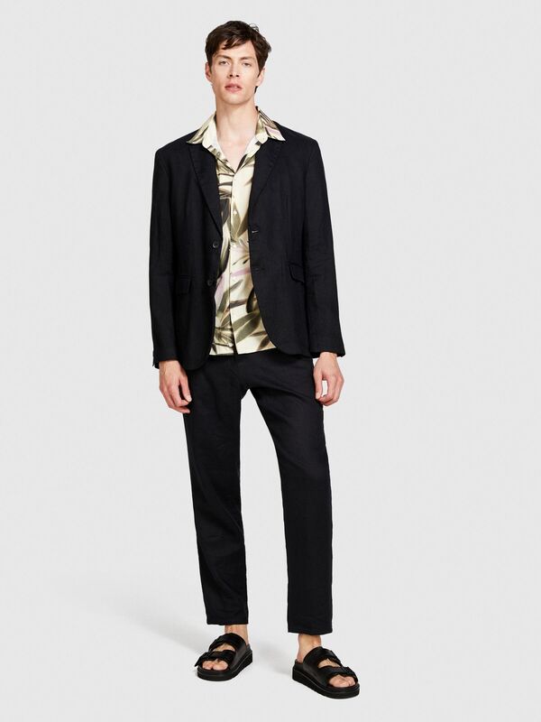 Pamuk Karışımlı Tamamı Desenli Kısa Kollu Gömlek Erkek Renkli Gömlek - 324P53DBSQ03O