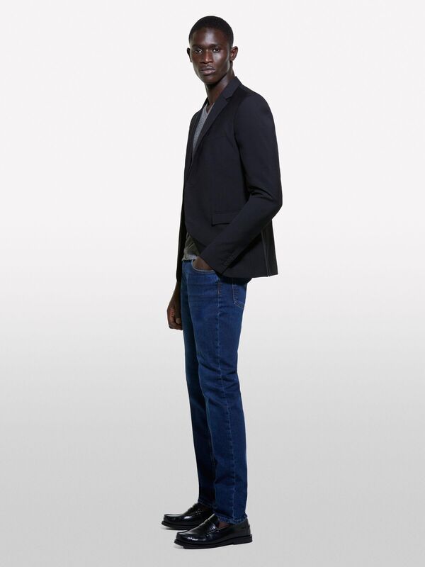 Pamuk Karışımlı Vintage Yıkama Efektli Dar Denim Pantolon Erkek Haki Mix Pantolon - 324A4S1BSE02C