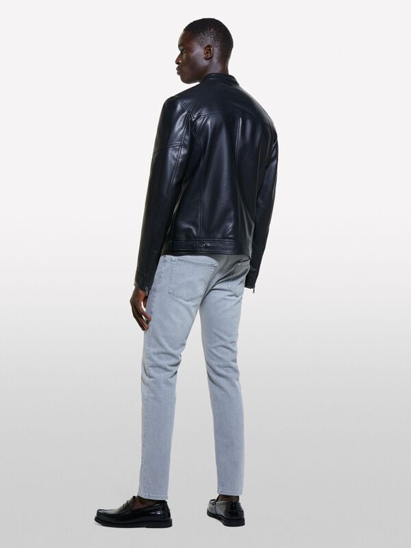 Pamuk Karışımlı Vintage Yıkama Efektli Dar Pantolon Erkek 888 Pantolon - 324A4RG4SE02A