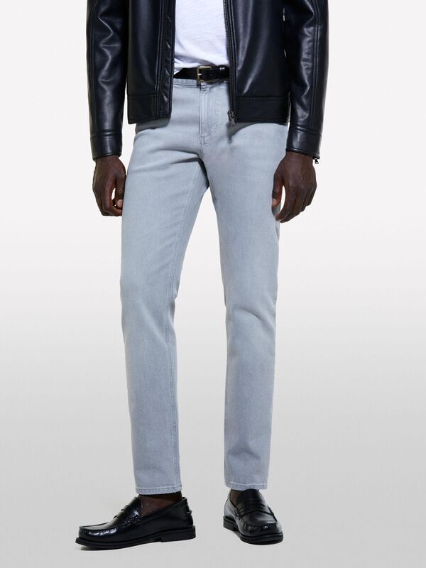 Pamuk Karışımlı Vintage Yıkama Efektli Dar Pantolon Erkek 888 Pantolon - 324A4RG4SE02A