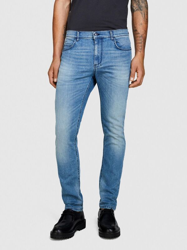 Pamuk Karışımlı Yıkama Efektli Skinny Fit Denim Pantolon Erkek Siyah Mix Pantolon - 324P4Y7V576L9