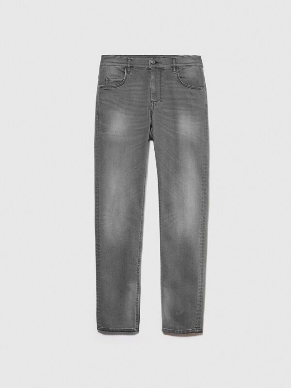 Pamuk Karışımlı Yıkama Efektli Skinny Fit Denim Pantolon Erkek Siyah Pantolon - 324P4Y7V576L9