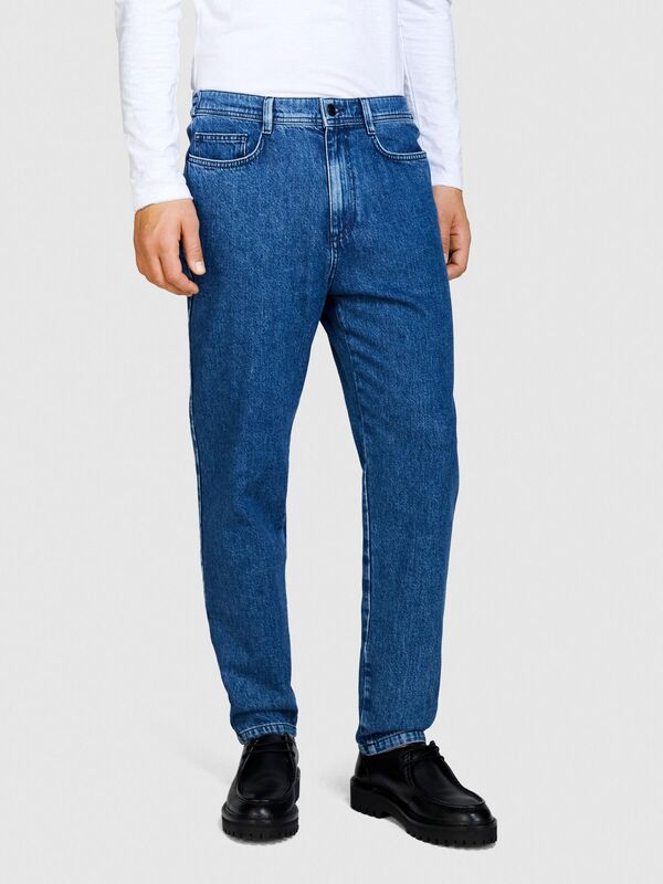 Pamuk Liyosel Karışımlı Rahat Kesimli Denim Jogger Pantolon Erkek Mavi Pantolon - 324P4QBESE020