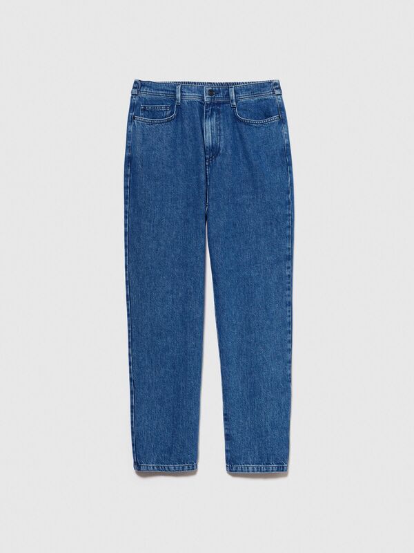 Pamuk Liyosel Karışımlı Rahat Kesimli Denim Jogger Pantolon Erkek Mavi Pantolon - 324P4QBESE020