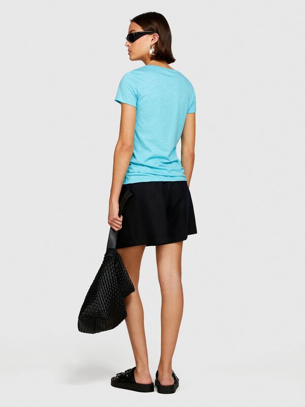 Pamuk Modal Karışımlı Bisiklet Yaka T-Shirt Kadın 2B0 T-Shirt - 324P3TNHL103L