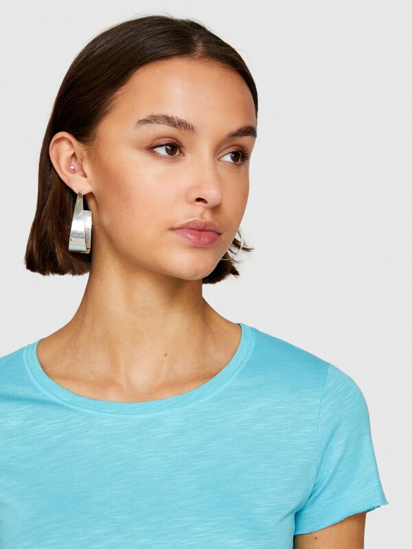 Pamuk Modal Karışımlı Bisiklet Yaka T-Shirt Kadın 2B0 T-Shirt - 324P3TNHL103L