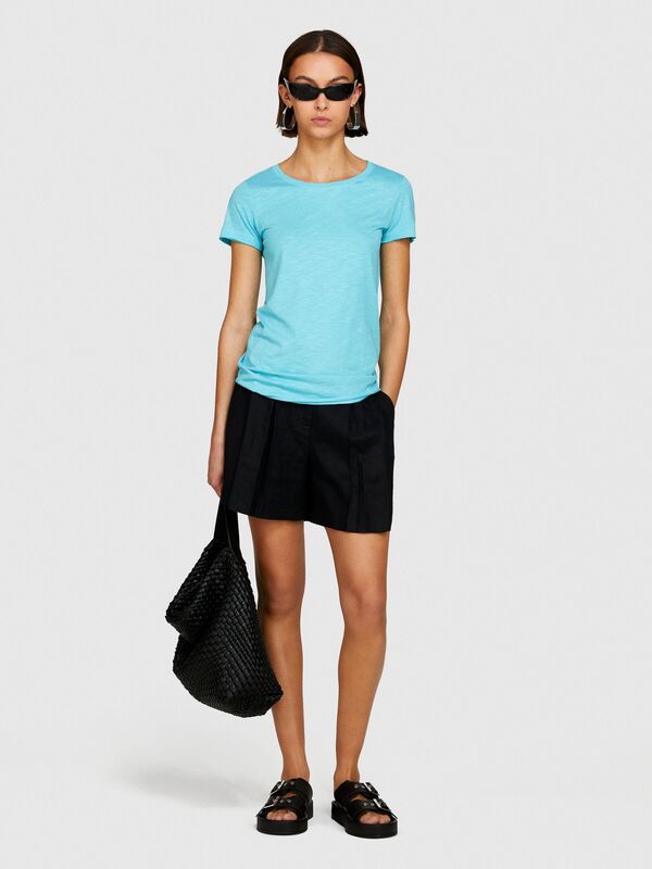 Pamuk Modal Karışımlı Bisiklet Yaka T-Shirt Kadın 2B0 T-Shirt - 324P3TNHL103L