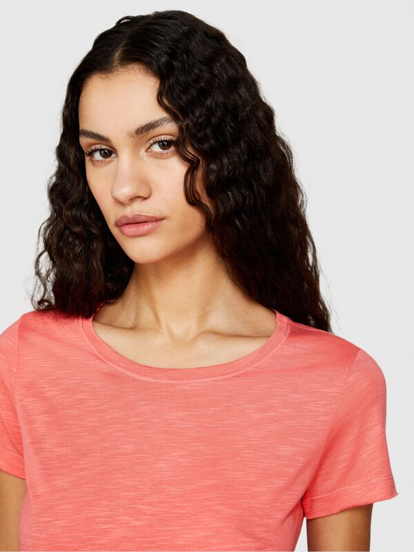 Pamuk Modal Karışımlı Bisiklet Yaka T-Shirt Kadın Düzenlenecek T-Shirt - 324P3TNHL103L