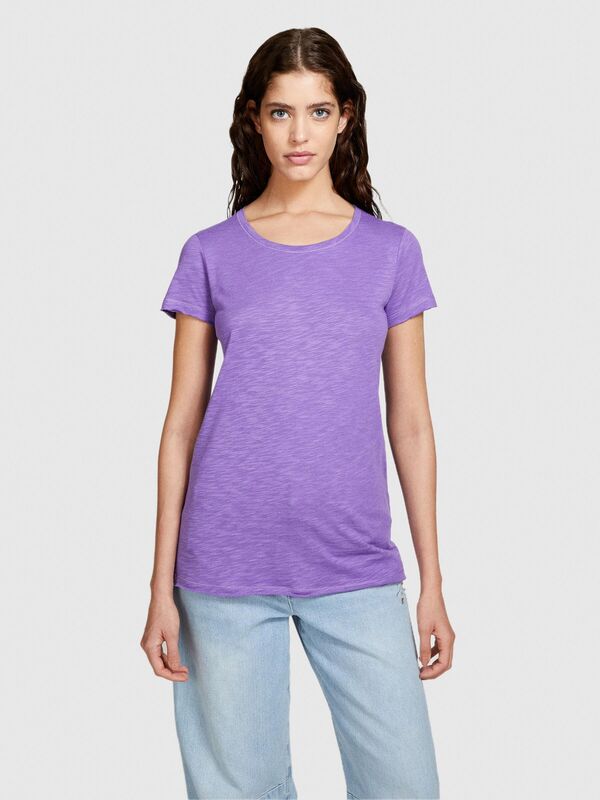 Pamuk Modal Karışımlı Normal Kalıp Bisiklet Yaka T-Shirt Kadın 3M1 T-Shirt - 324P3TNHL11A2