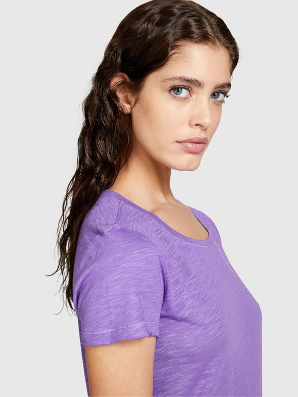 Pamuk Modal Karışımlı Normal Kalıp Bisiklet Yaka T-Shirt Kadın 3M1 T-Shirt - 324P3TNHL11A2