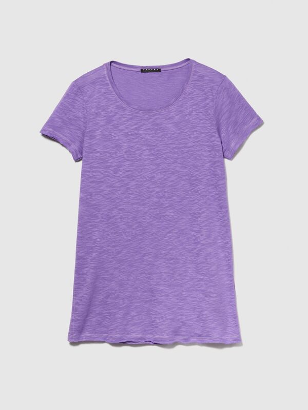 Pamuk Modal Karışımlı Normal Kalıp Bisiklet Yaka T-Shirt Kadın 3M1 T-Shirt - 324P3TNHL11A2