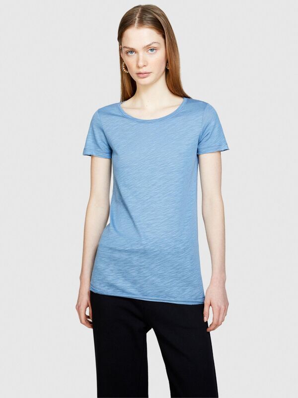 Pamuk Modal Karışımlı Normal Kalıp Bisiklet Yaka T-Shirt Kadın Renkli T-Shirt - 324P3TNHL11A2