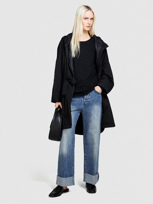 Pamuk Modal Karışımlı Normal Kalıp Bisiklet Yaka T-Shirt Kadın Siyah T-Shirt - 324P3TNHL11A2