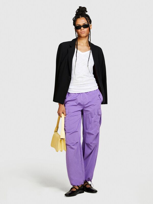 Pamuk Modal Karışımlı Normal Kalıp V Yaka T-Shirt Kadın Beyaz T-Shirt - 324P3TNHL4007