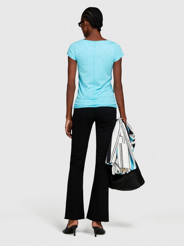 Pamuk Modal Karışımlı V Yaka T-Shirt Kadın 2B0 T-Shirt - 324P3TNHL400E