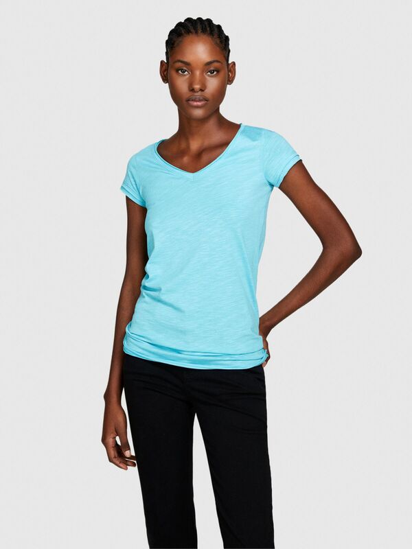 Pamuk Modal Karışımlı V Yaka T-Shirt Kadın 2B0 T-Shirt - 324P3TNHL400E