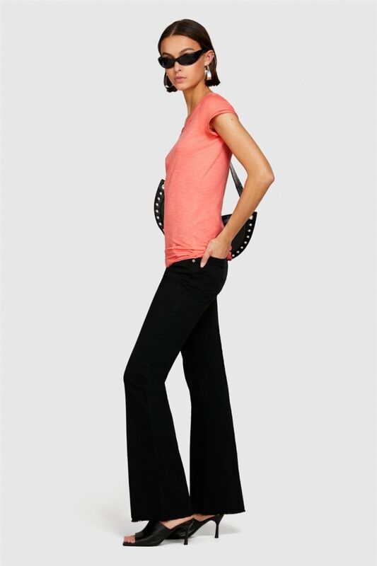 Pamuk Modal Karışımlı V Yaka T-Shirt Kadın Düzenlenecek T-Shirt - 324P3TNHL400E