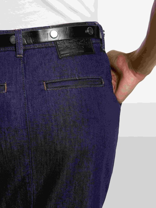 Pamuk ve Liyosel Karışımlı Yüksek Bel Midi Denim Etek Kadın Açık Mavi Etek - 325A447ZL002U