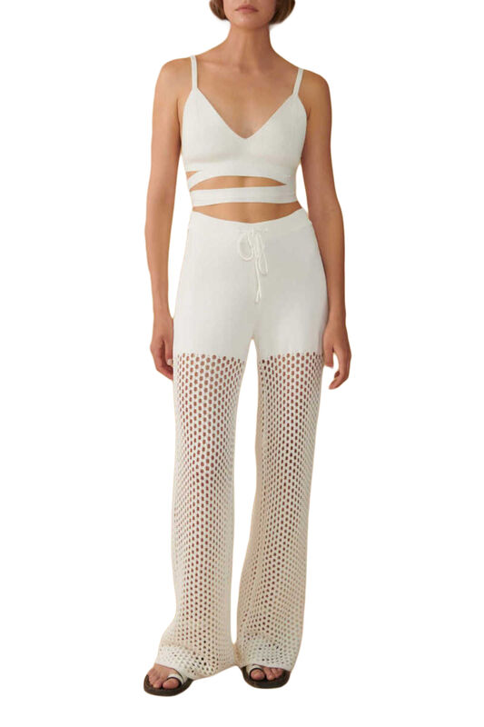 Mısırlı - PANTOLON Uniseks Beyaz Pantolon - W22S09D130PN