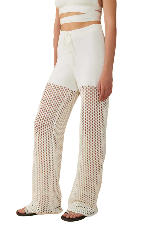 PANTOLON Uniseks Beyaz Pantolon - W22S09D130PN