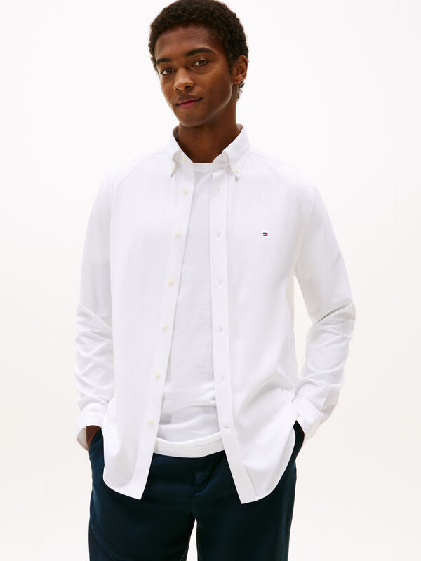 PERFORMANCE KNIT SOLID LS SHIRT Erkek Beyaz Gömlek - MW0MW39418
