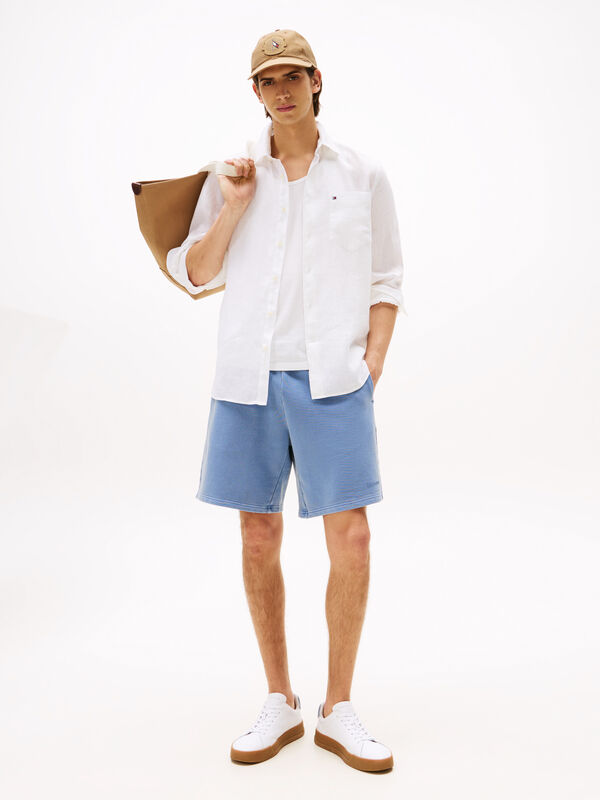 PIECE DYE LINEN RF SHIRT Erkek Beyaz Gömlek - MW0MW39425 PIECE DYE LINEN RF SHIRT Erkek Beyaz Gömlek - MW0MW39425