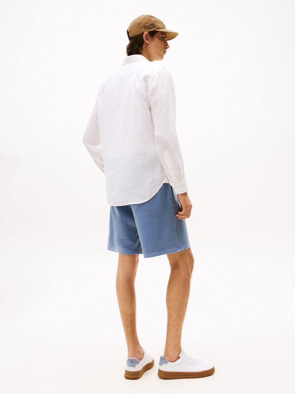 PIECE DYE LINEN RF SHIRT Erkek Beyaz Gömlek - MW0MW39425 PIECE DYE LINEN RF SHIRT Erkek Beyaz Gömlek - MW0MW39425