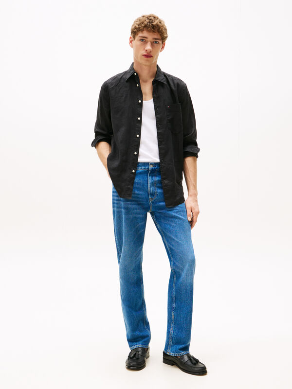 PIECE DYE LINEN RF SHIRT Erkek Siyah Gömlek - MW0MW39425