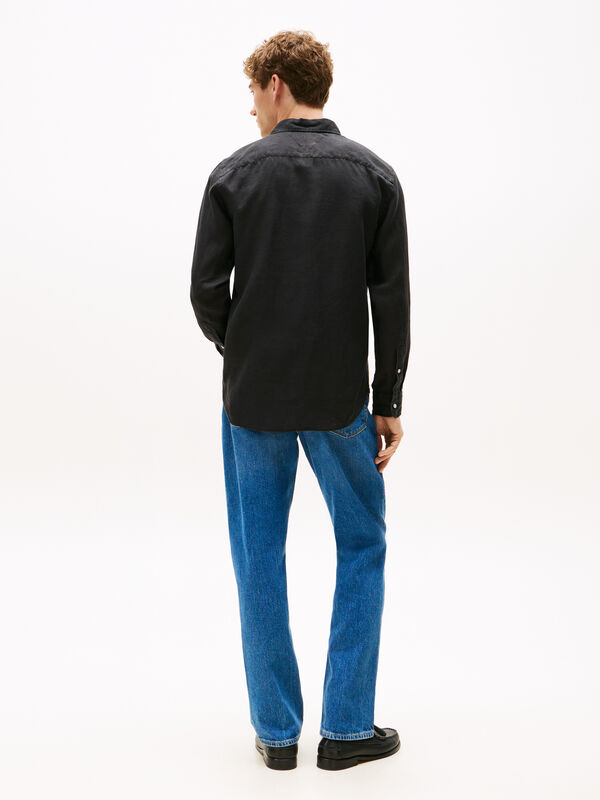 PIECE DYE LINEN RF SHIRT Erkek Siyah Gömlek - MW0MW39425