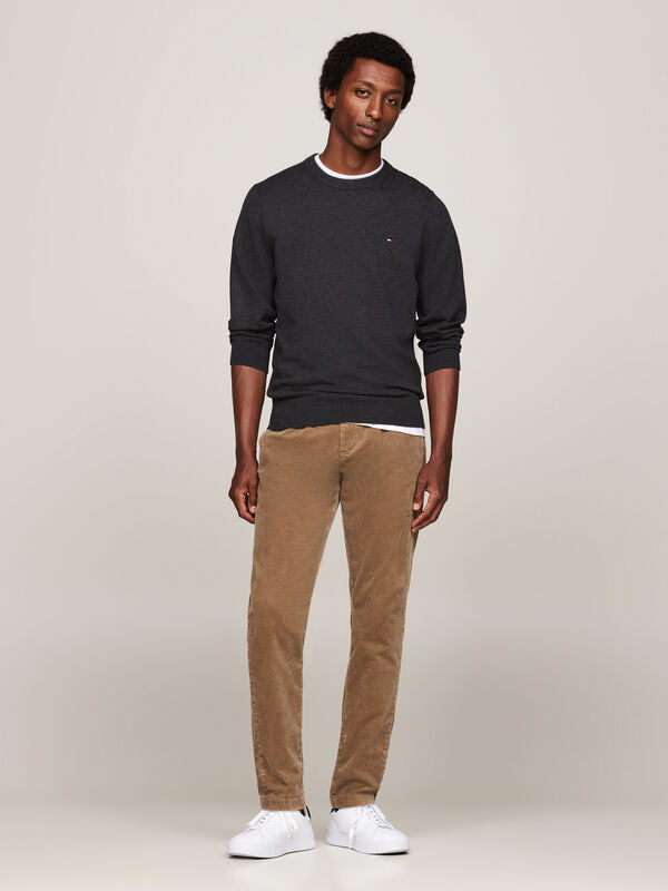 PIMA ORG CTN CASHMERE CREW NECK Erkek Gri Kazak - MW0MW28046