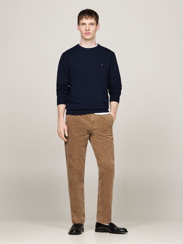 PIMA ORG CTN CASHMERE CREW NECK Erkek Mavi Kazak - MW0MW28046