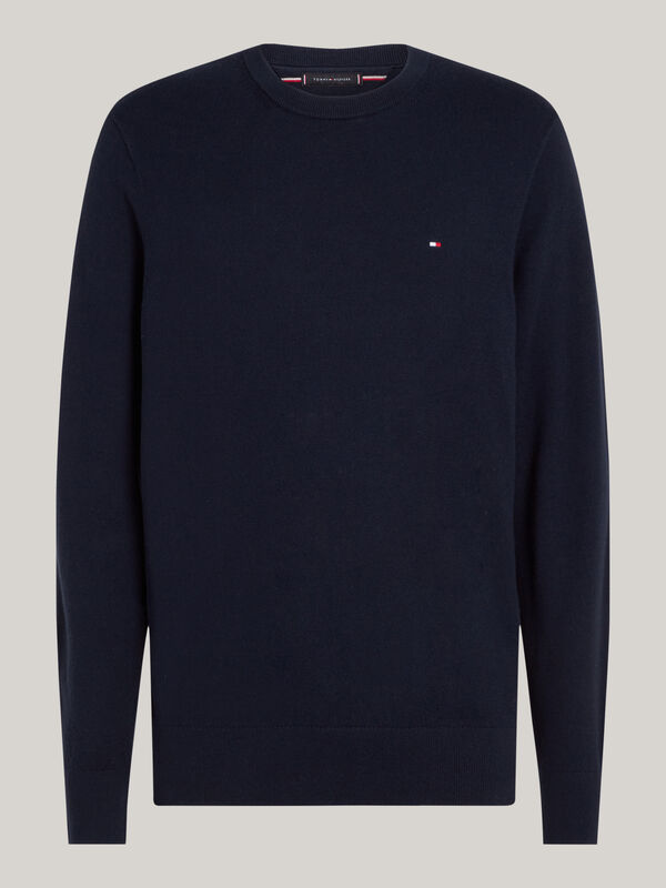 PIMA ORG CTN CASHMERE CREW NECK Erkek Mavi Kazak - MW0MW28046