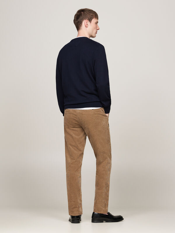 PIMA ORG CTN CASHMERE CREW NECK Erkek Mavi Kazak - MW0MW28046