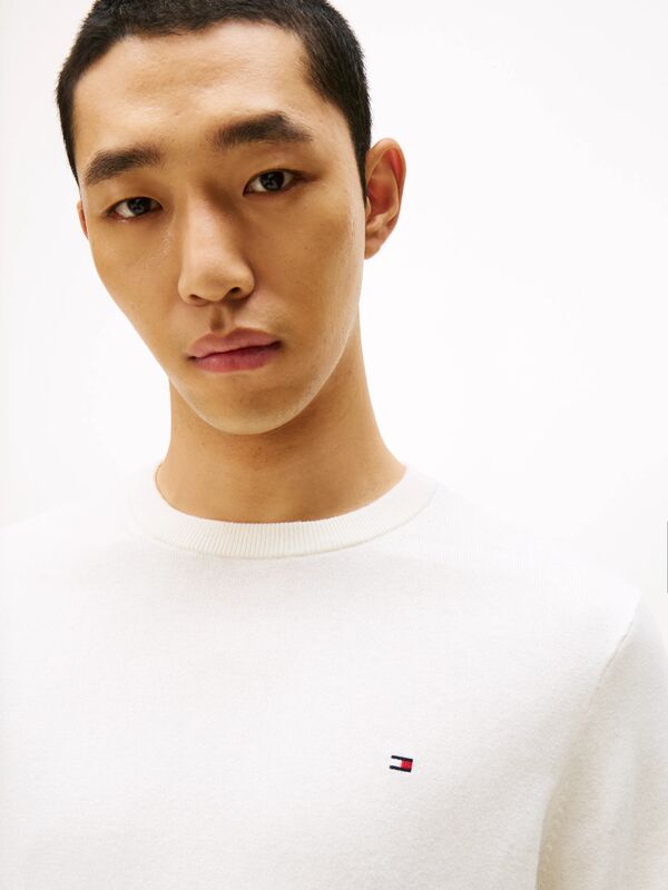 Tommy Hilfiger - PIMA ORG CTN CASHMERE CREW NECK Erkek Sarı Kazak - MW0MW28046