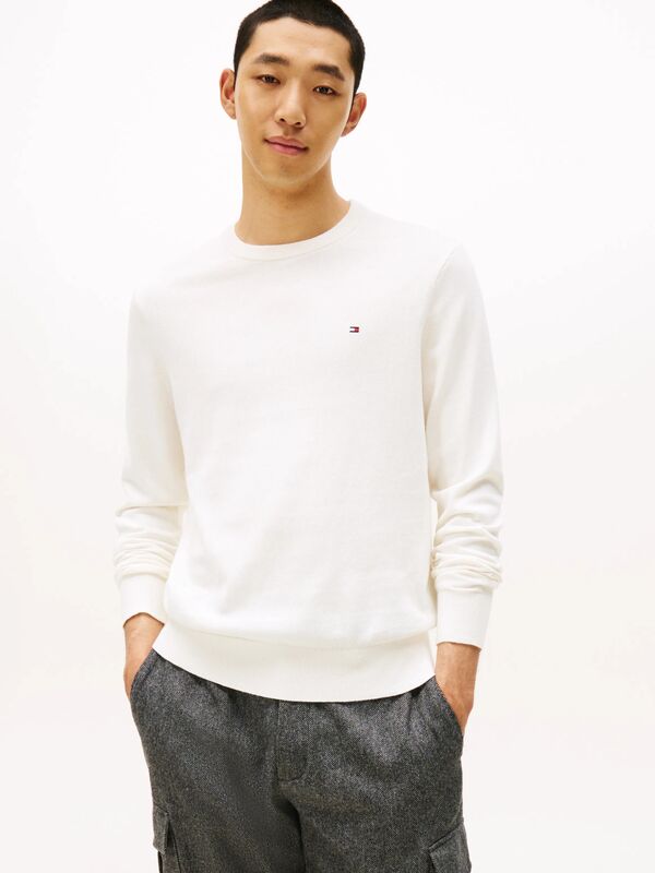 Tommy Hilfiger - PIMA ORG CTN CASHMERE CREW NECK Erkek Sarı Kazak - MW0MW28046